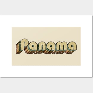 Panama // Vintage Rainbow Typography Style // 70s Posters and Art